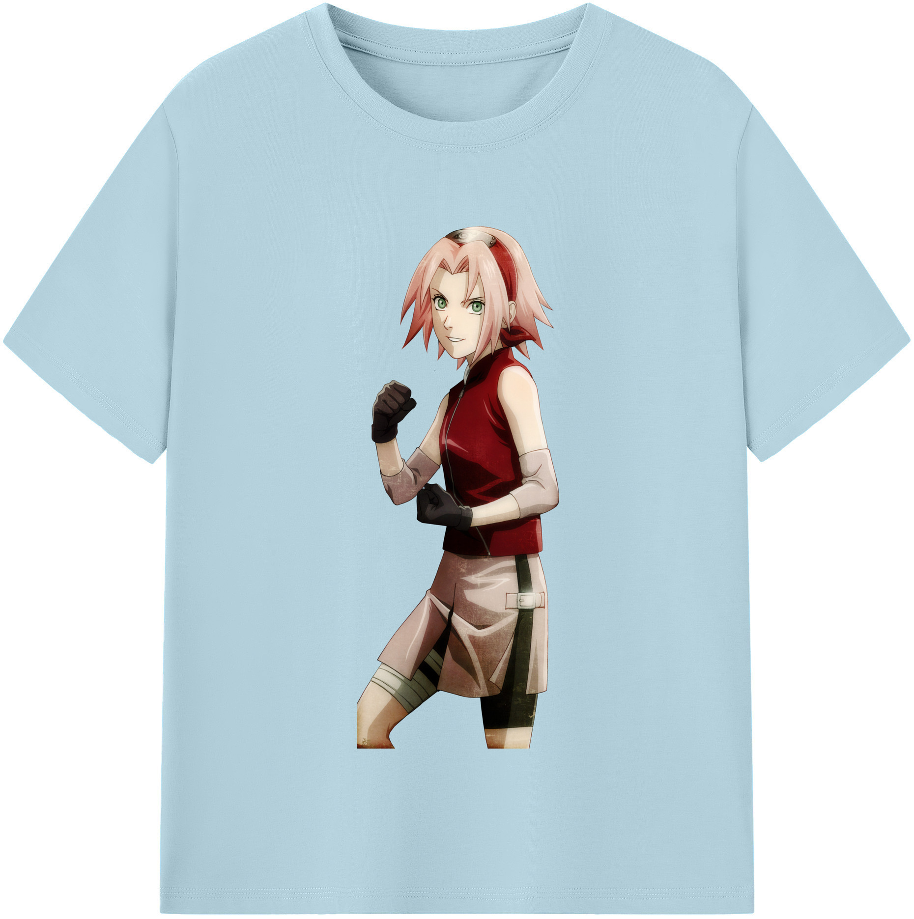 （画像用） NARUTO -ナルト- 春野サクラ Haruno Sakura 綿100％半袖Tシャツ（フロントプリント）
